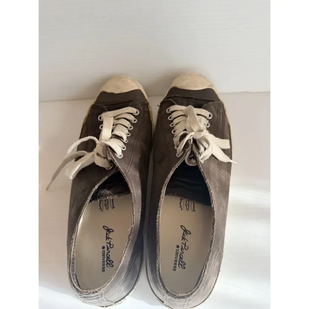 Vintage CONVERSE JACK PURCELL Brown Tennis Shoes Mens Size 10